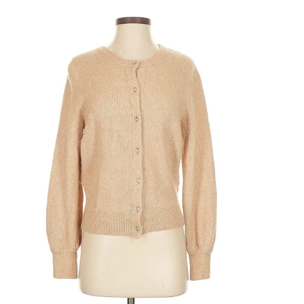 J. Crew Women's Beige/Cream Button-Up Knit Cardigan